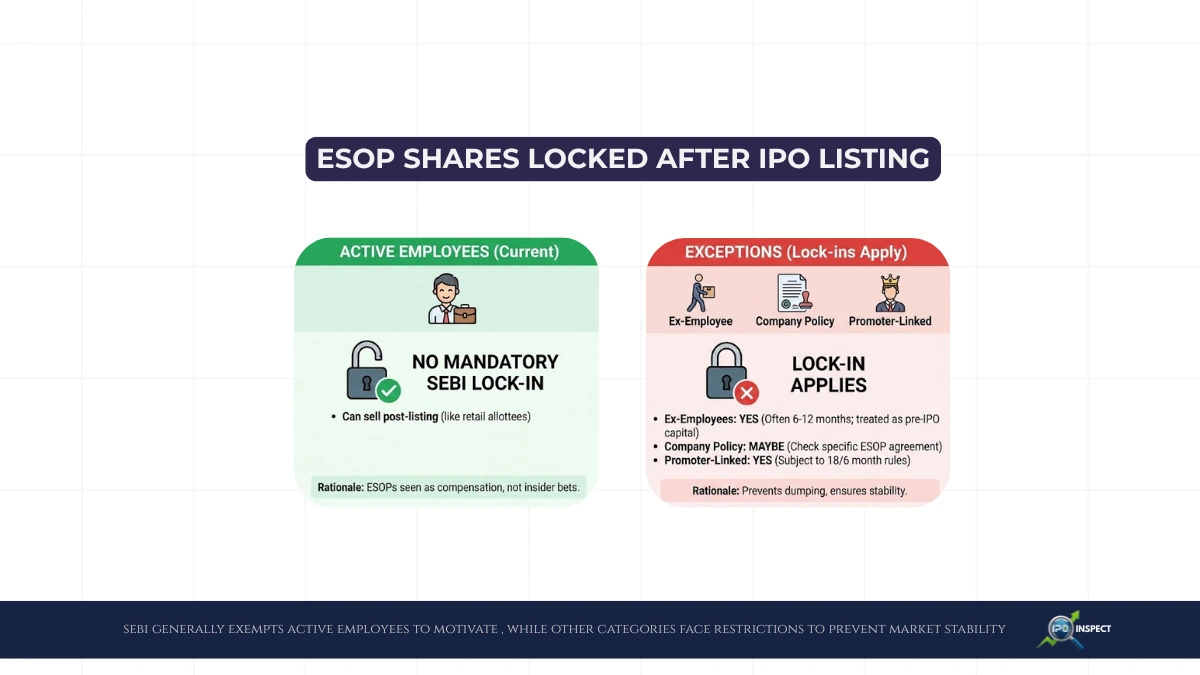 ESOP Shares Locked After IPO Listing