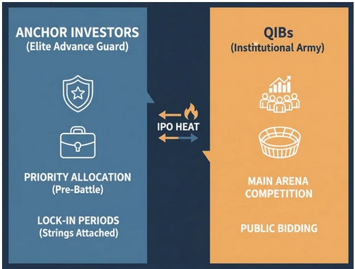 Anchor investors vs QIBs IPO infographic